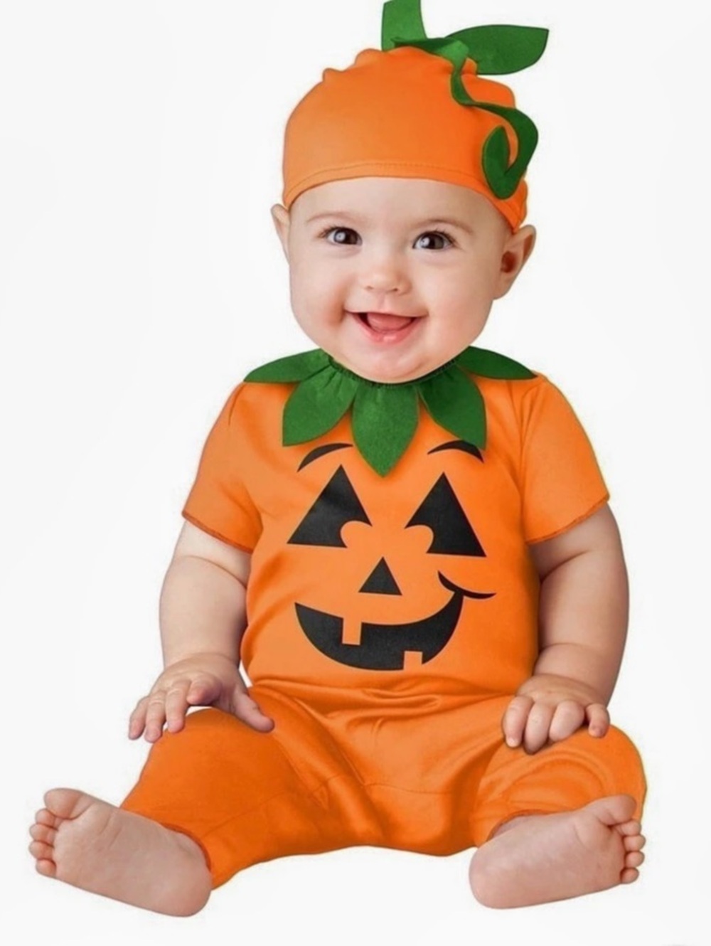 Celebrations Jack-O-Lantern Pumpkin Halloween Costume Baby 0-6M NWT